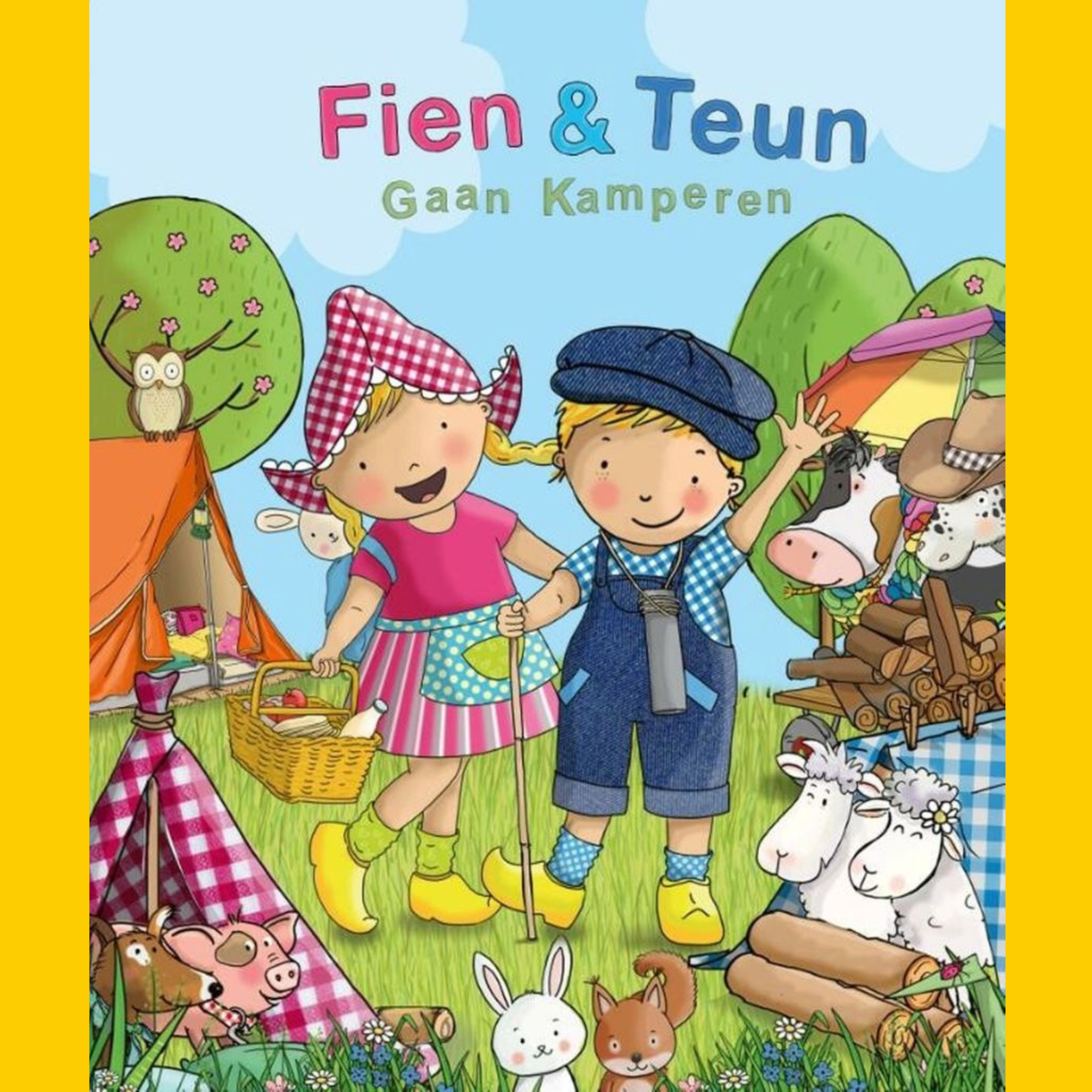 Fien en Teun kamperen op de boerderij