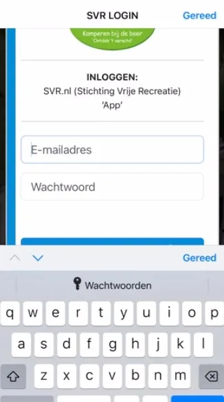 Aanmelden in de SVR app